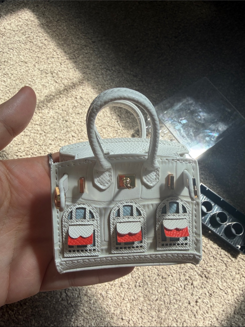 Luxury Micro Mini Bag Charm Keychain Pouch, her*mes Birkin - Picture 5 of 7